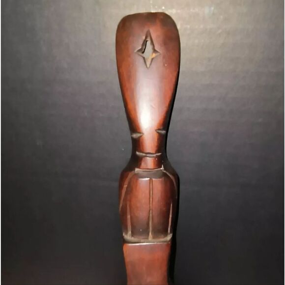 Handcarved Wood Vintage Spoon Wall Hanging Home Decor Tiki Man Face 12”in - Picture 5 of 8